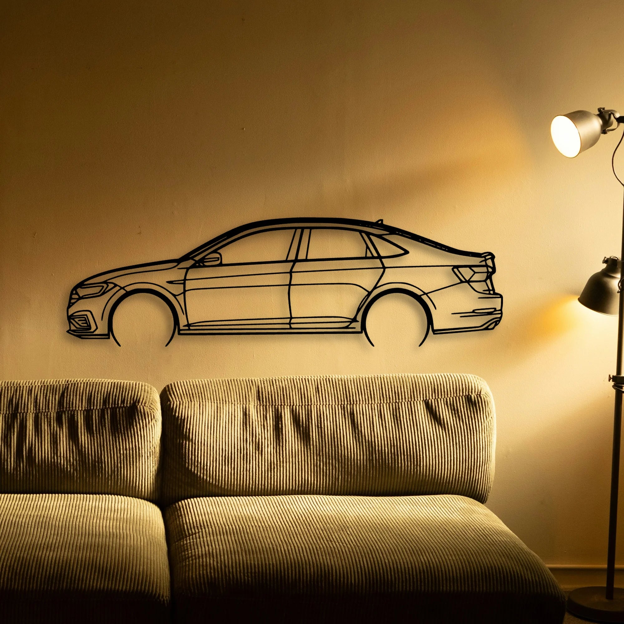 Jetta GLI 2020 Classic Silhouette Metal Wall Art - Tinvibe