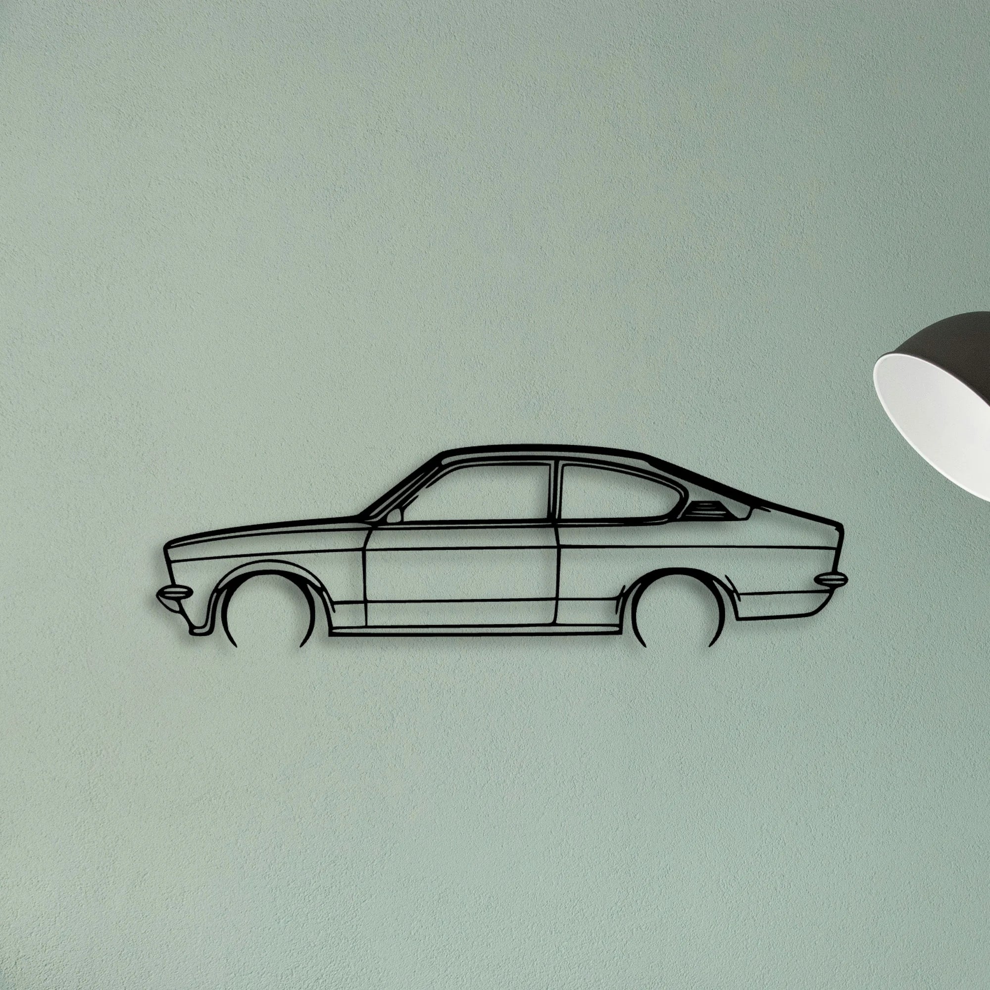 Kadett C 1973 Classic Silhouette Metal Wall Art - Tinvibe
