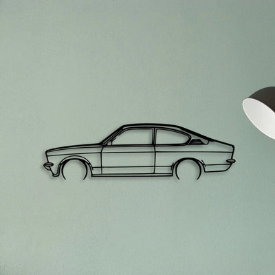 Kadett C 1973 Classic Silhouette Metal Wall Art - Tinvibe