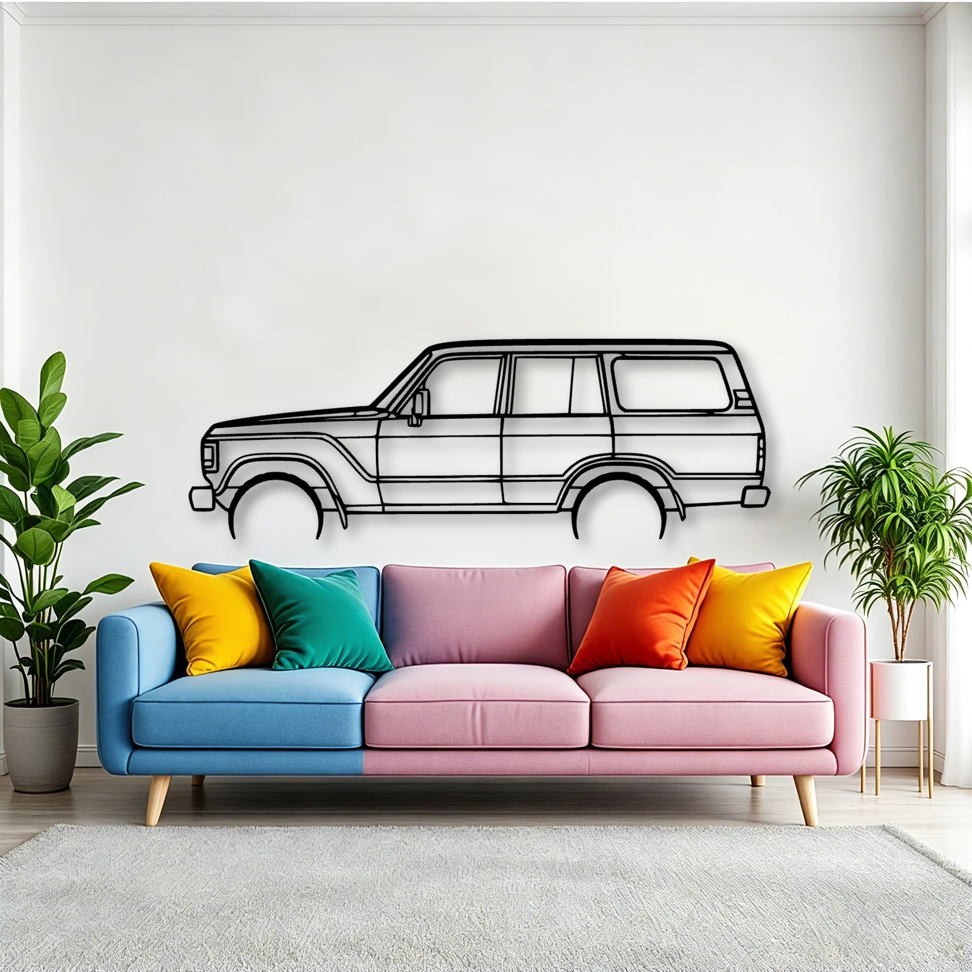 LC HJ60 1984 Classic Silhouette Metal Wall Art - Tinvibe