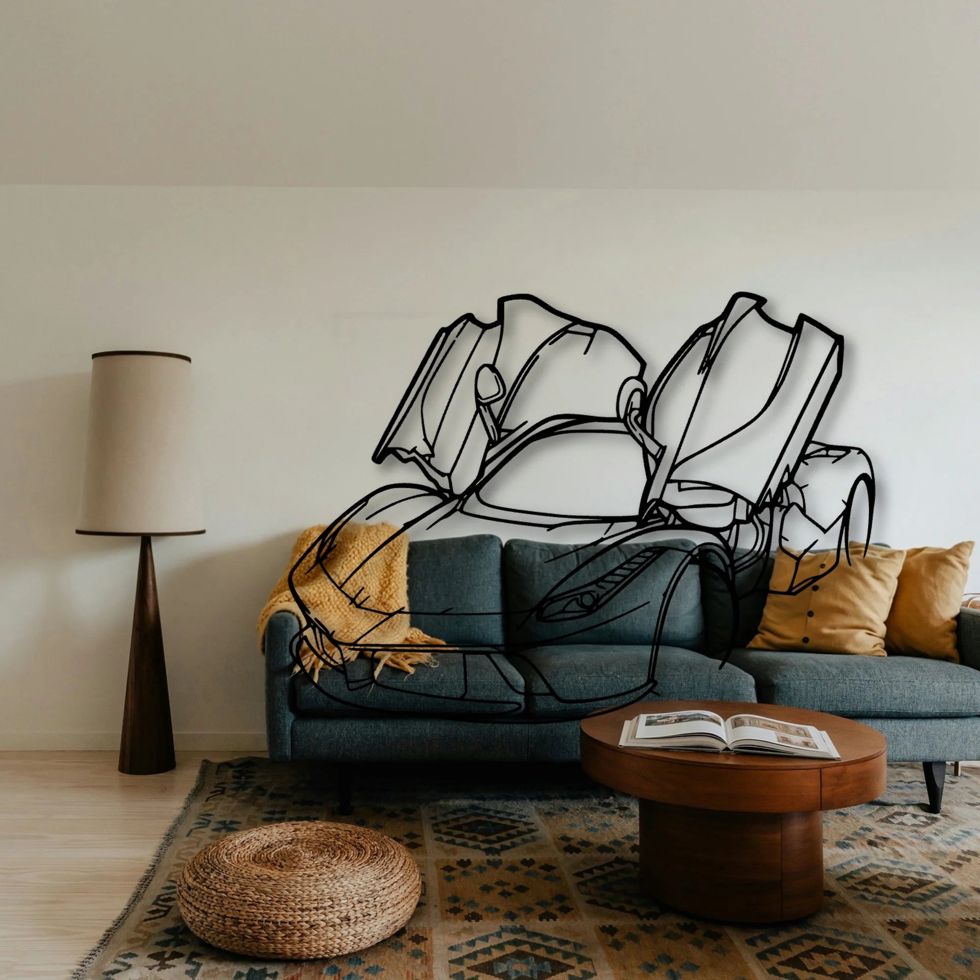 LA Angle Classic Silhouette Metal Wall Art - Tinvibe