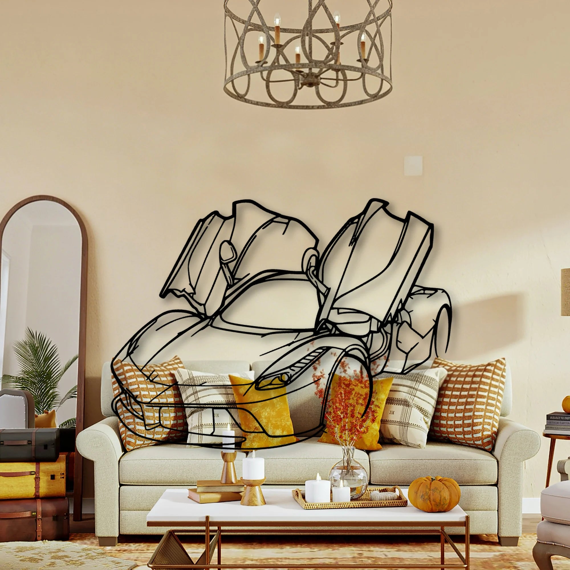 LA Angle Classic Silhouette Metal Wall Art - Tinvibe