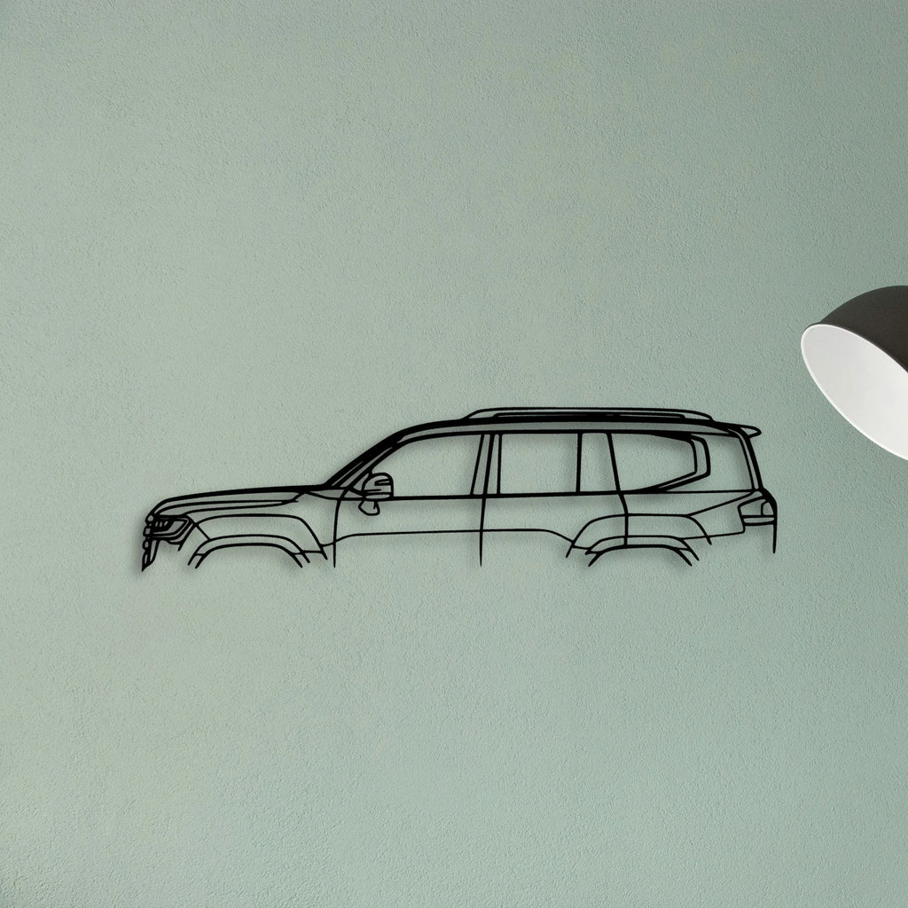 Land Cruiser 300VX 2022 Classic Silhouette Metal Wall Art - Tinvibe