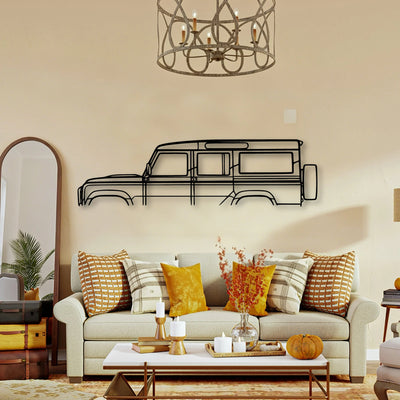 Land Defender 110 Classic Silhouette Metal Wall Art - Tinvibe