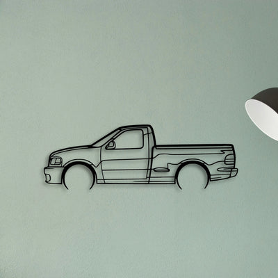Lightning SV F150 2004 Classic Silhouette Metal Wall Art - Tinvibe