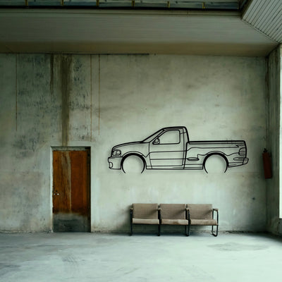 Lightning SV F150 2004 Classic Silhouette Metal Wall Art - Tinvibe