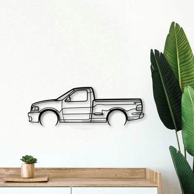 Lightning SV F150 2004 Classic Silhouette Metal Wall Art - Tinvibe