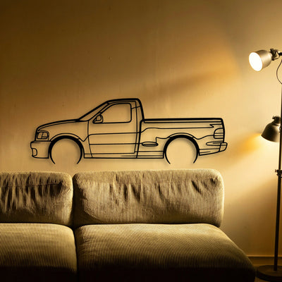 Lightning SV F150 2004 Classic Silhouette Metal Wall Art - Tinvibe