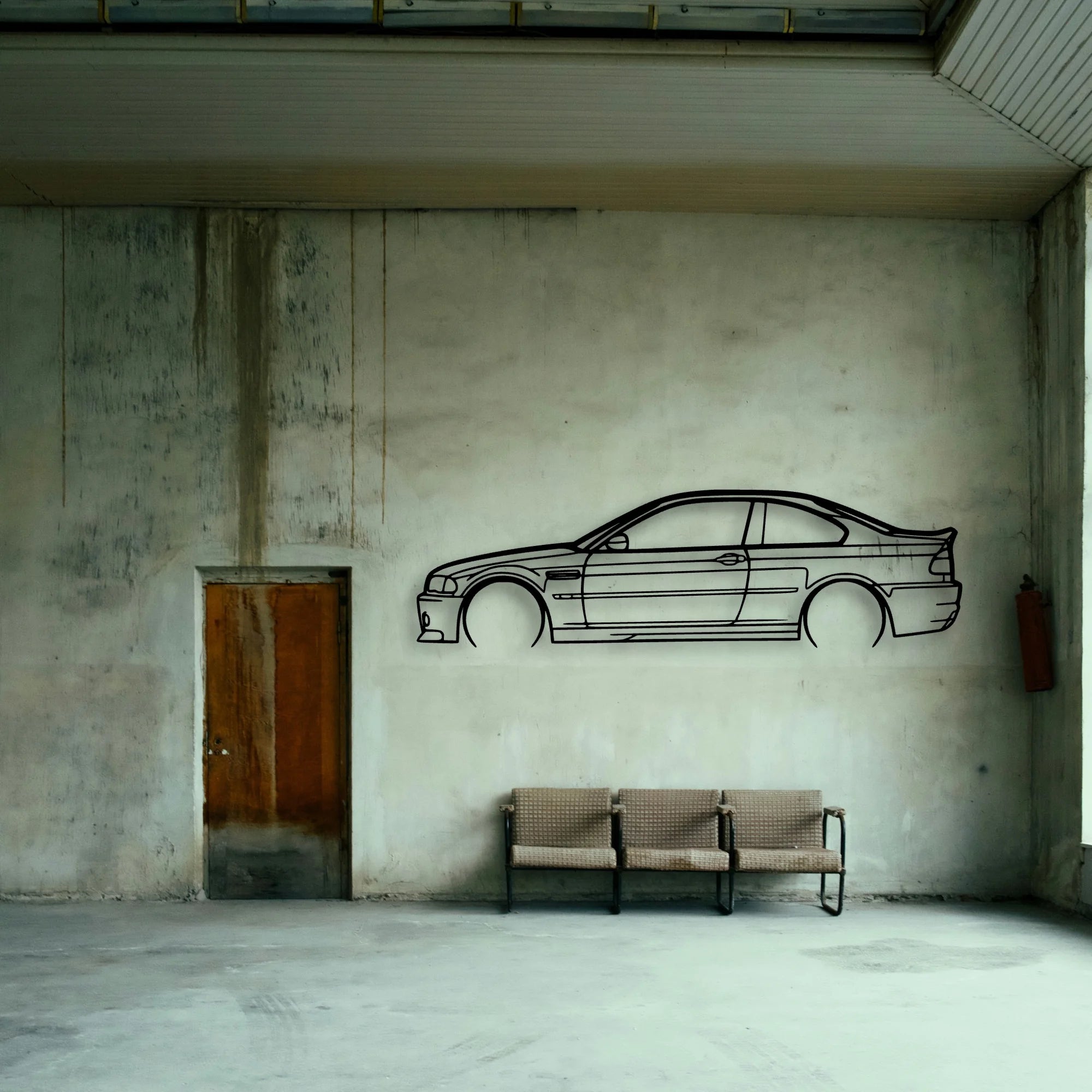 M3 E46 CSL 2 Classic Silhouette Metal Wall Art - Tinvibe