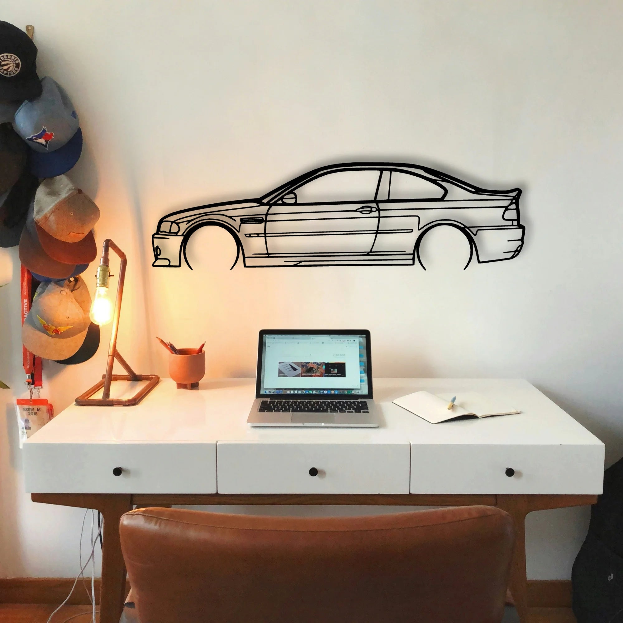 M3 E46 CSL 2 Classic Silhouette Metal Wall Art - Tinvibe
