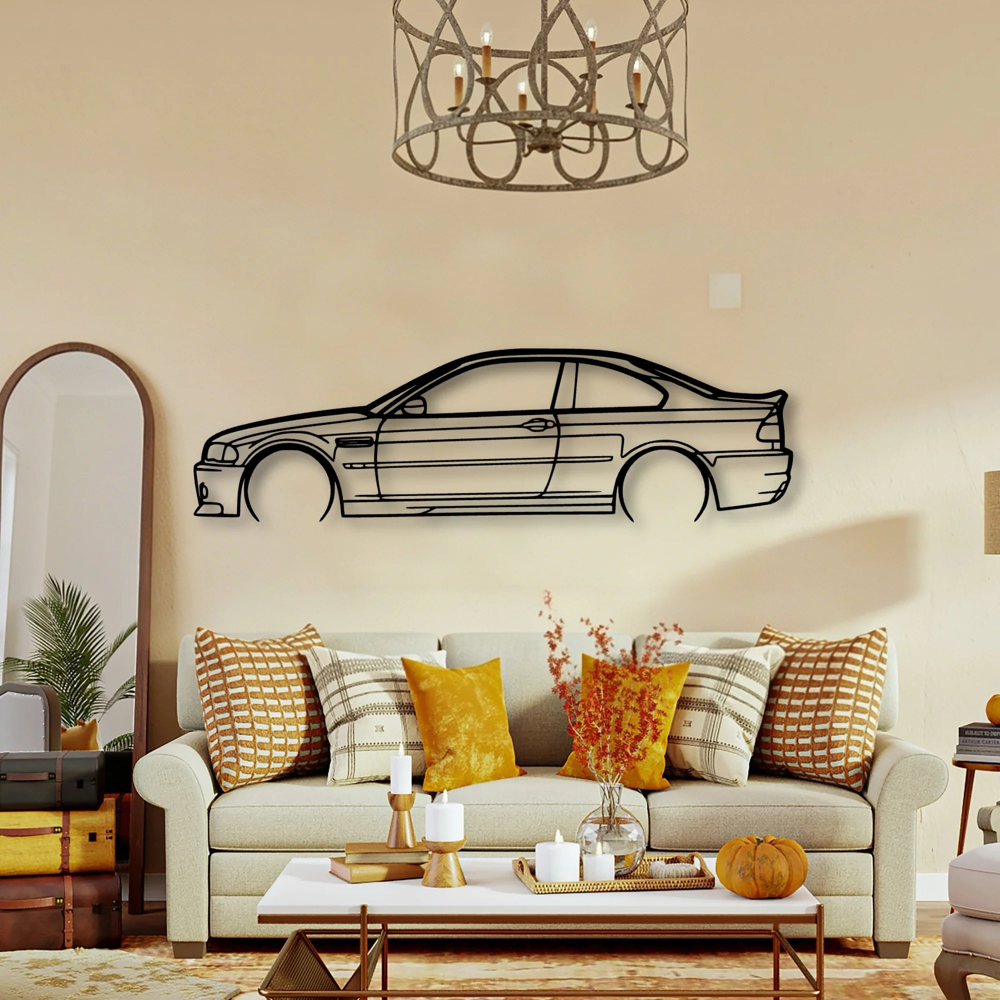 M3 E46 CSL 2 Classic Silhouette Metal Wall Art - Tinvibe