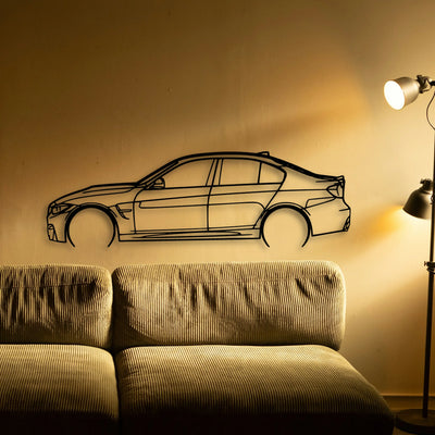 M3 F80 Classic Silhouette Metal Wall Art - Tinvibe