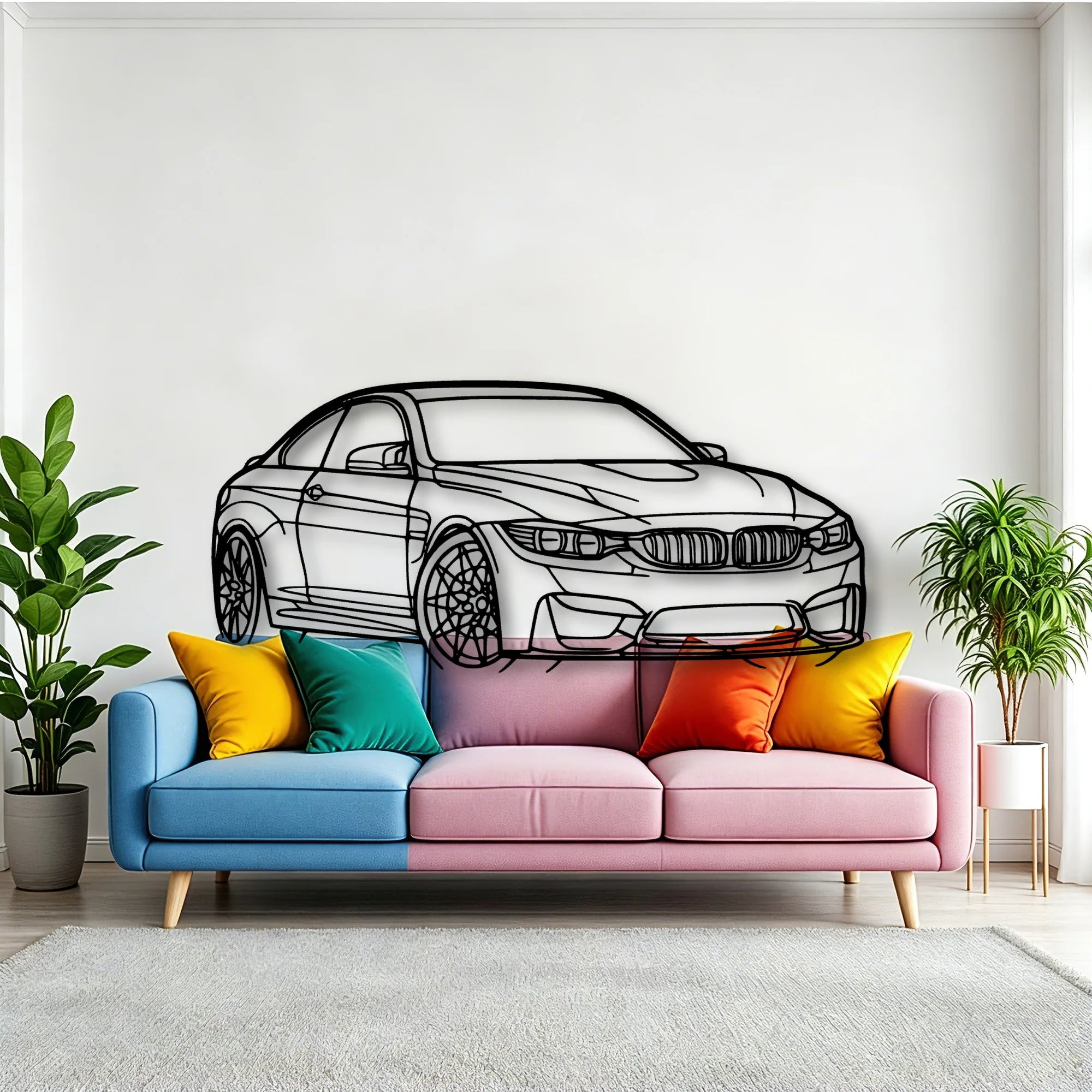 M4 F82 Angle 2 Classic Silhouette Metal Wall Art - Tinvibe