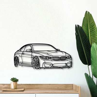 M4 F82 Angle 2 Classic Silhouette Metal Wall Art - Tinvibe