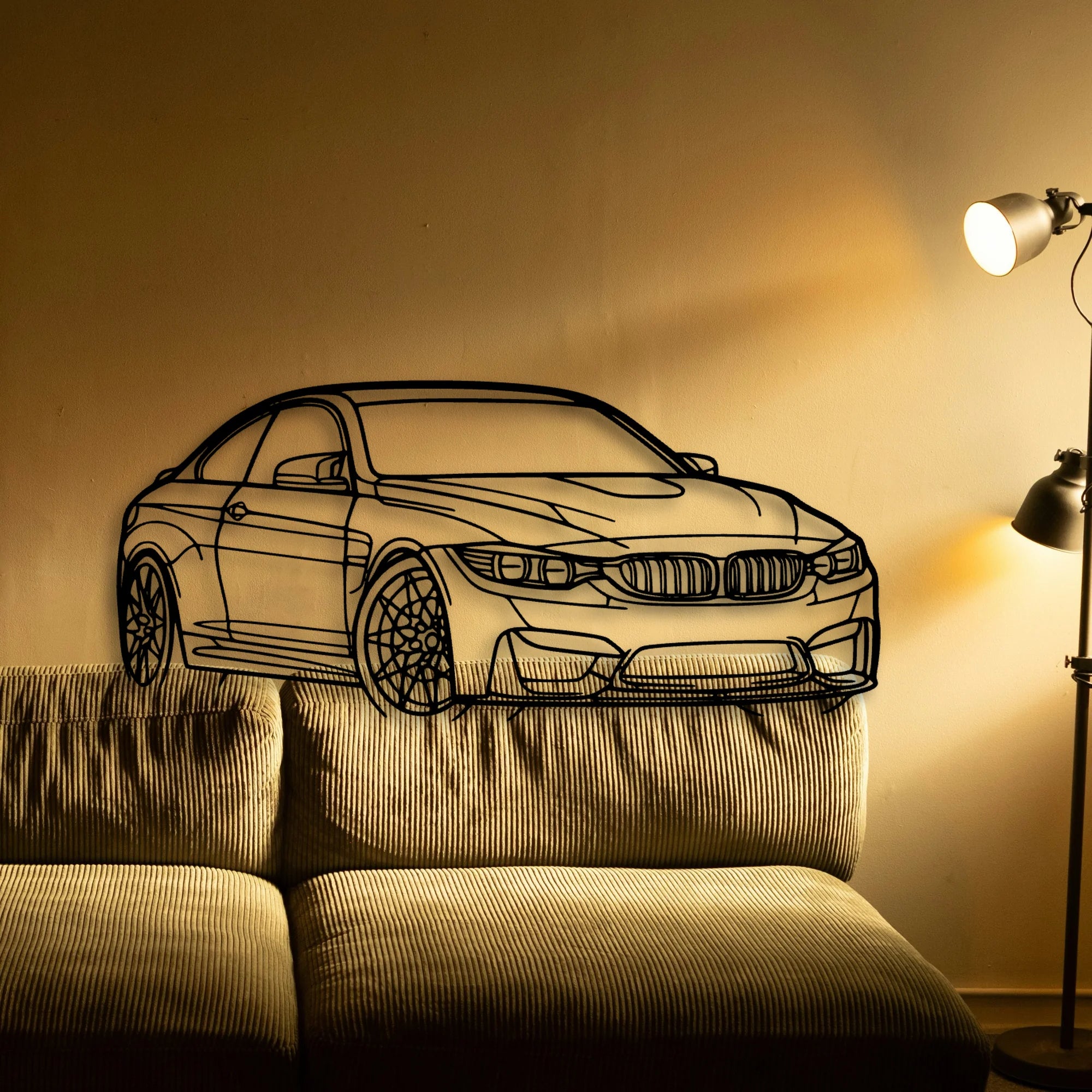 M4 F82 Angle 2 Classic Silhouette Metal Wall Art - Tinvibe