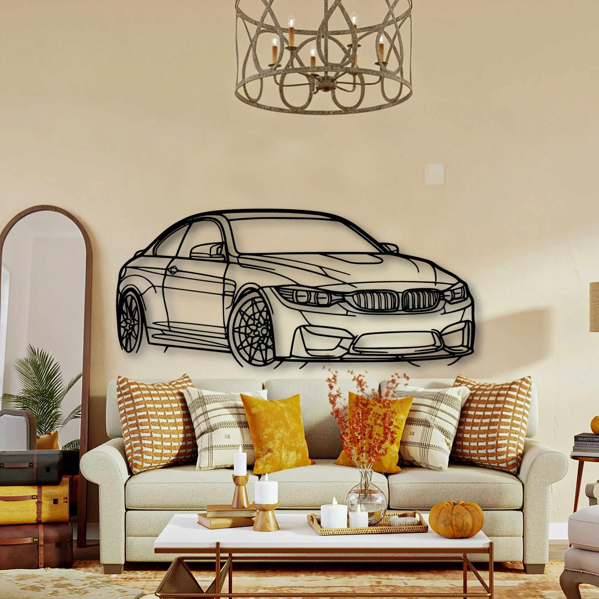 M4 F82 Angle 2 Classic Silhouette Metal Wall Art - Tinvibe