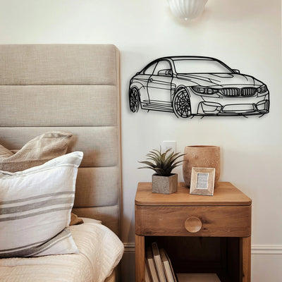 M4 F82 Angle 2 Classic Silhouette Metal Wall Art - Tinvibe