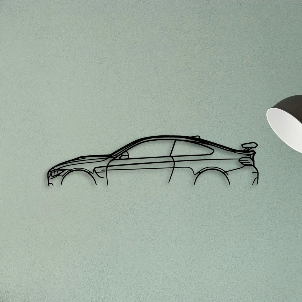 M4 GTS F82 Classic Silhouette Metal Wall Art - Tinvibe