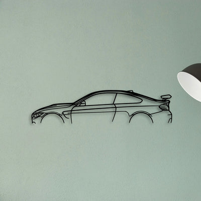 M4 GTS F82 Classic Silhouette Metal Wall Art - Tinvibe