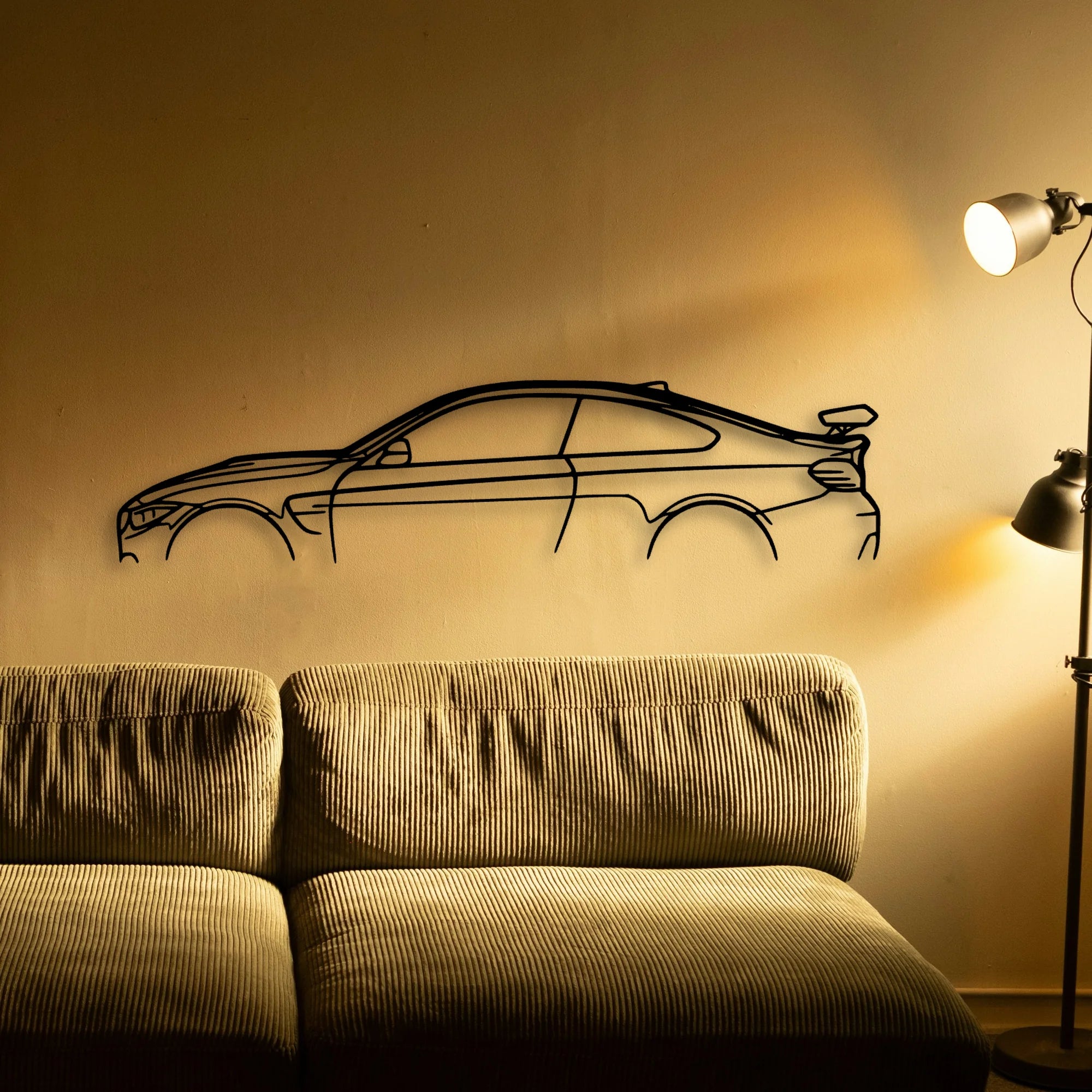 M4 GTS F82 Classic Silhouette Metal Wall Art - Tinvibe