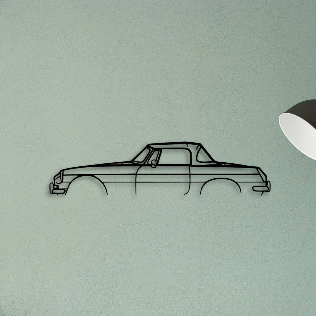 MGB Roadster 1966 Classic Silhouette Metal Wall Art - Tinvibe