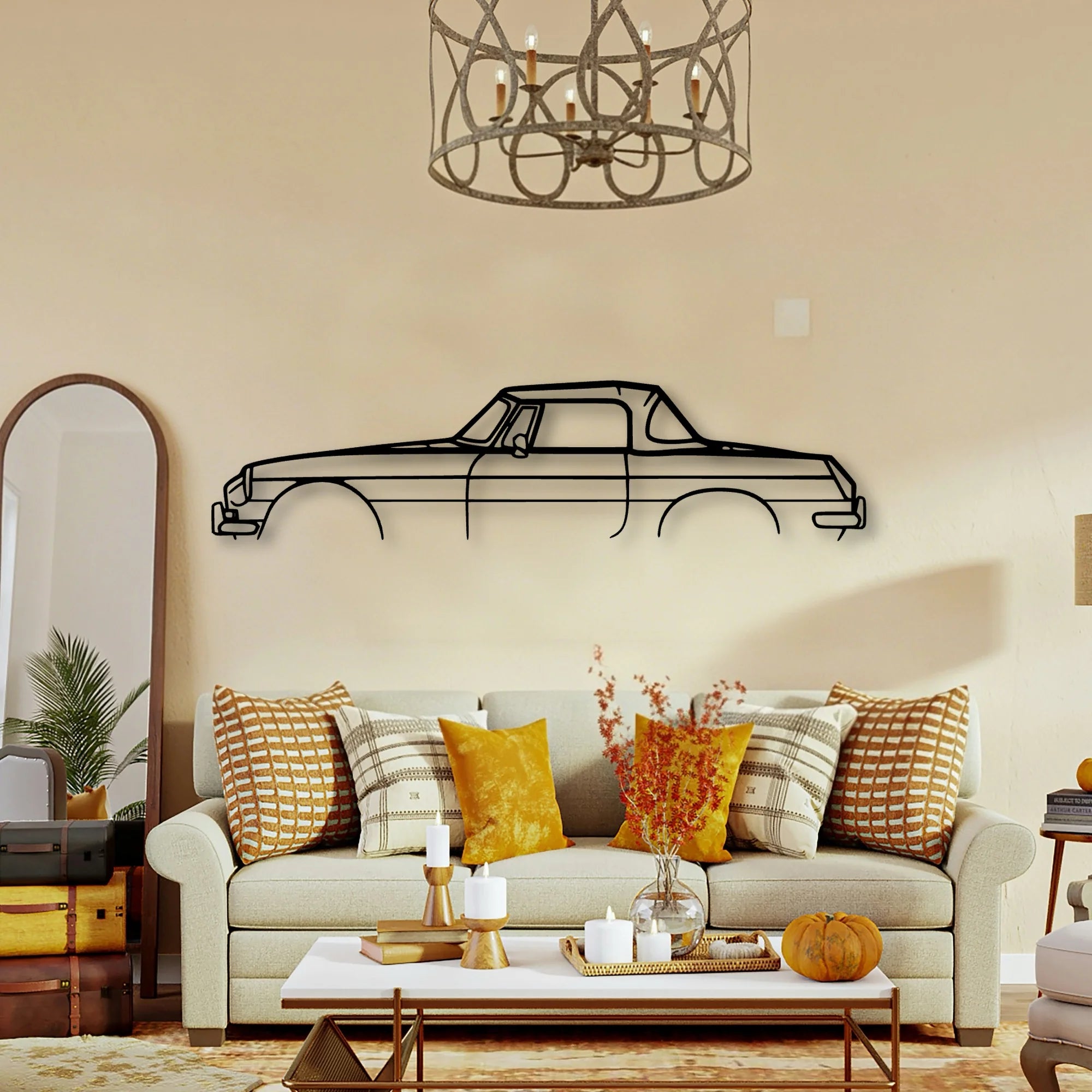 MGB Roadster 1966 Classic Silhouette Metal Wall Art - Tinvibe