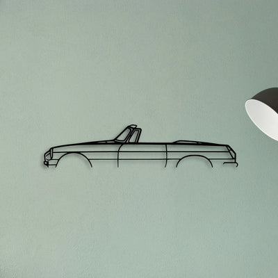 MGB Roadster 1970 Classic Silhouette Metal Wall Art - Tinvibe
