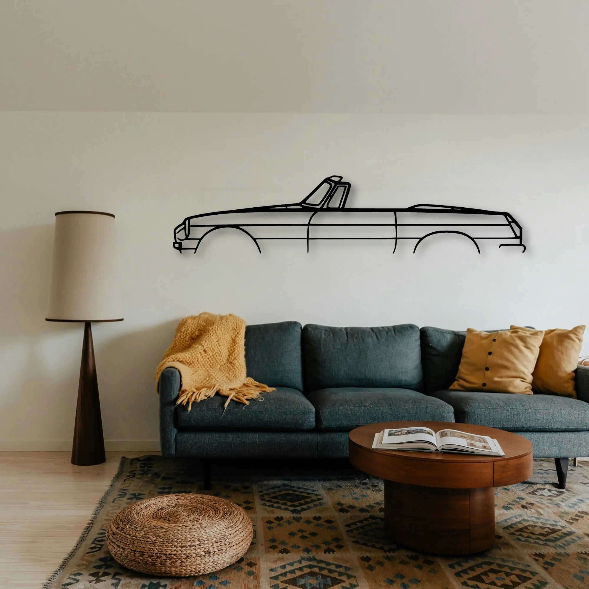 MGB Roadster 1970 Classic Silhouette Metal Wall Art - Tinvibe