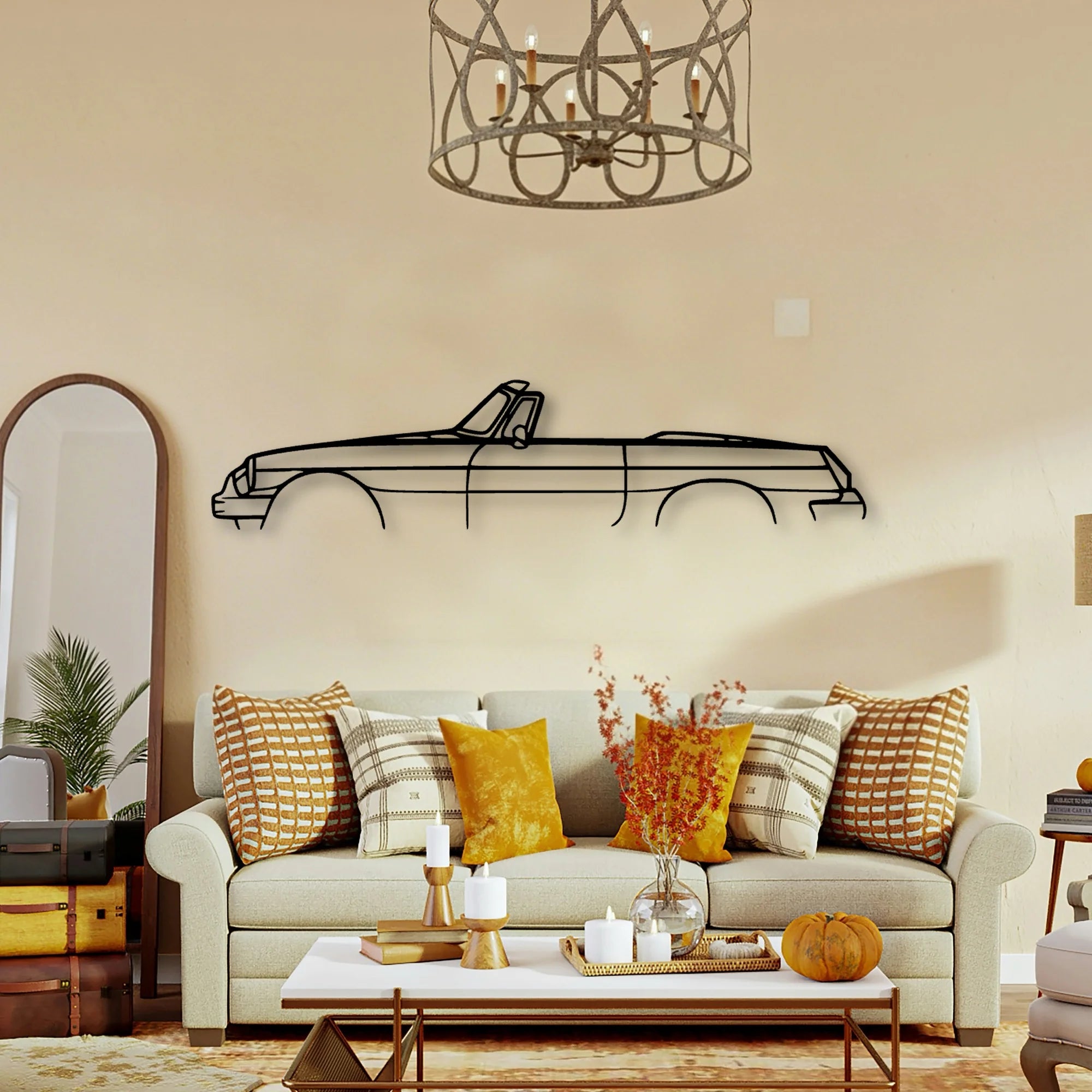 MG B 1980 Classic Silhouette Metal Wall Art - Tinvibe