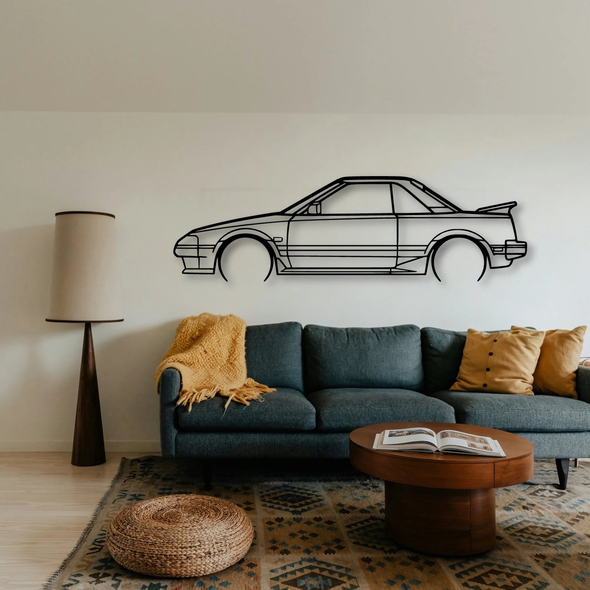 MR2 1986 Classic Silhouette Metal Wall Art - Tinvibe