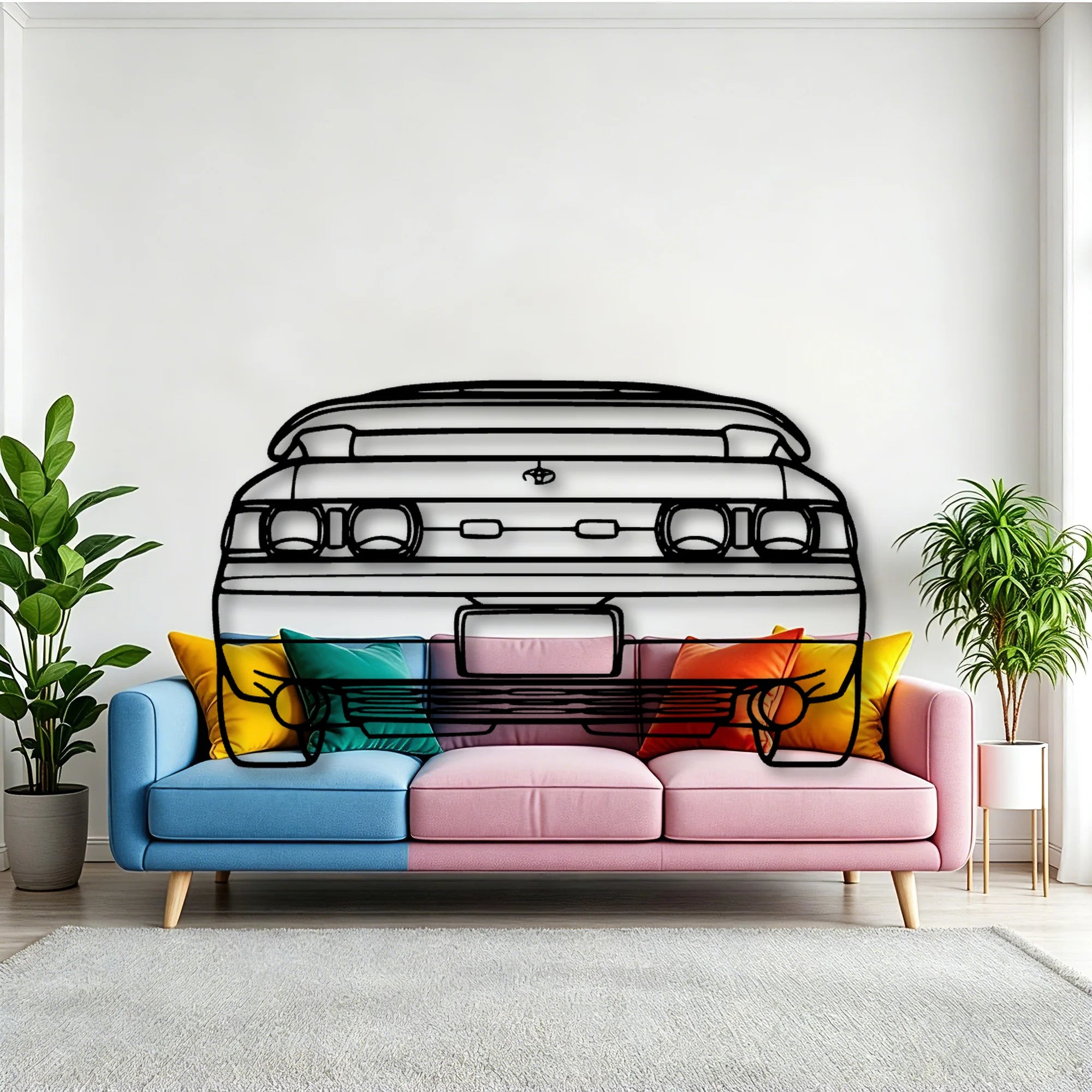 MR2 1993 Classic Silhouette Metal Wall Art - Tinvibe