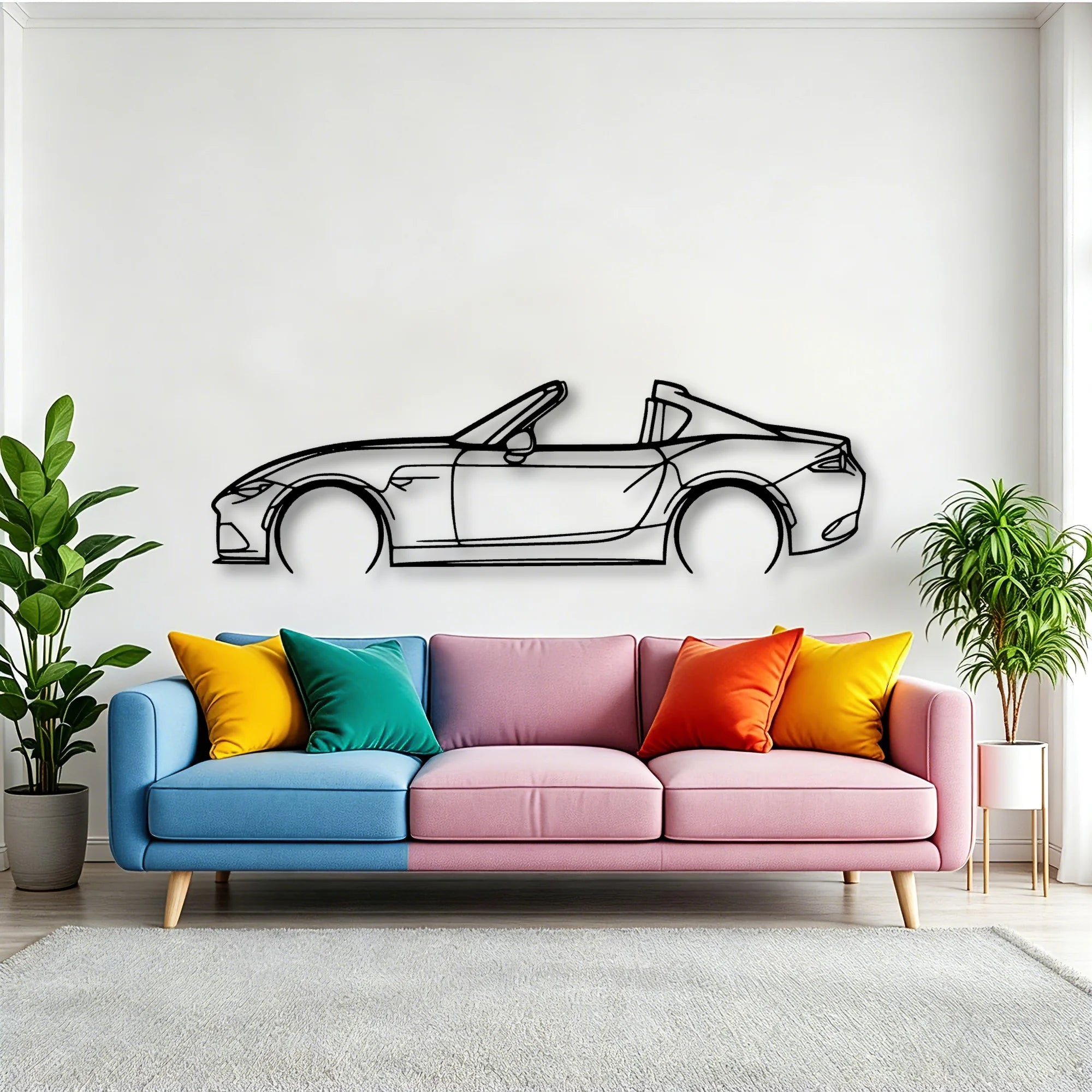 MX 5 RF 2 Classic Silhouette Metal Wall Art - Tinvibe