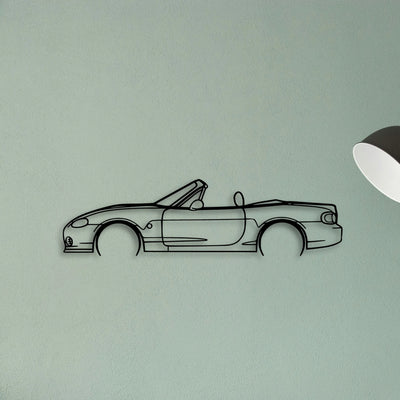 MX 5 NB Classic Silhouette Metal Wall Art - Tinvibe