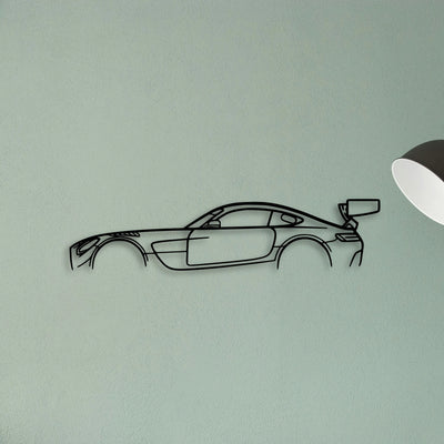 Mercedes AMG GT3 Classic Silhouette Metal Wall Art - Tinvibe
