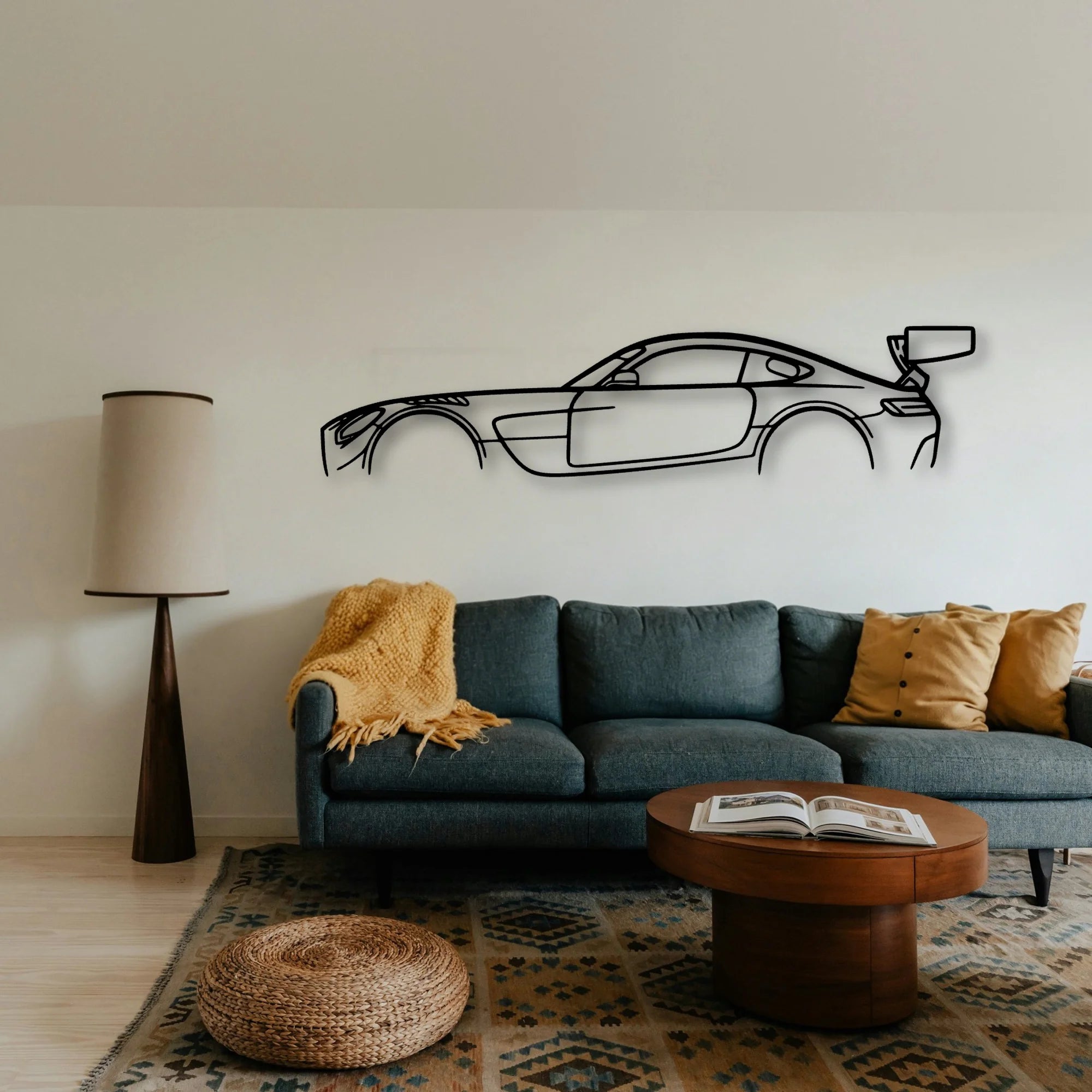 Mercedes AMG GT3 Classic Silhouette Metal Wall Art - Tinvibe