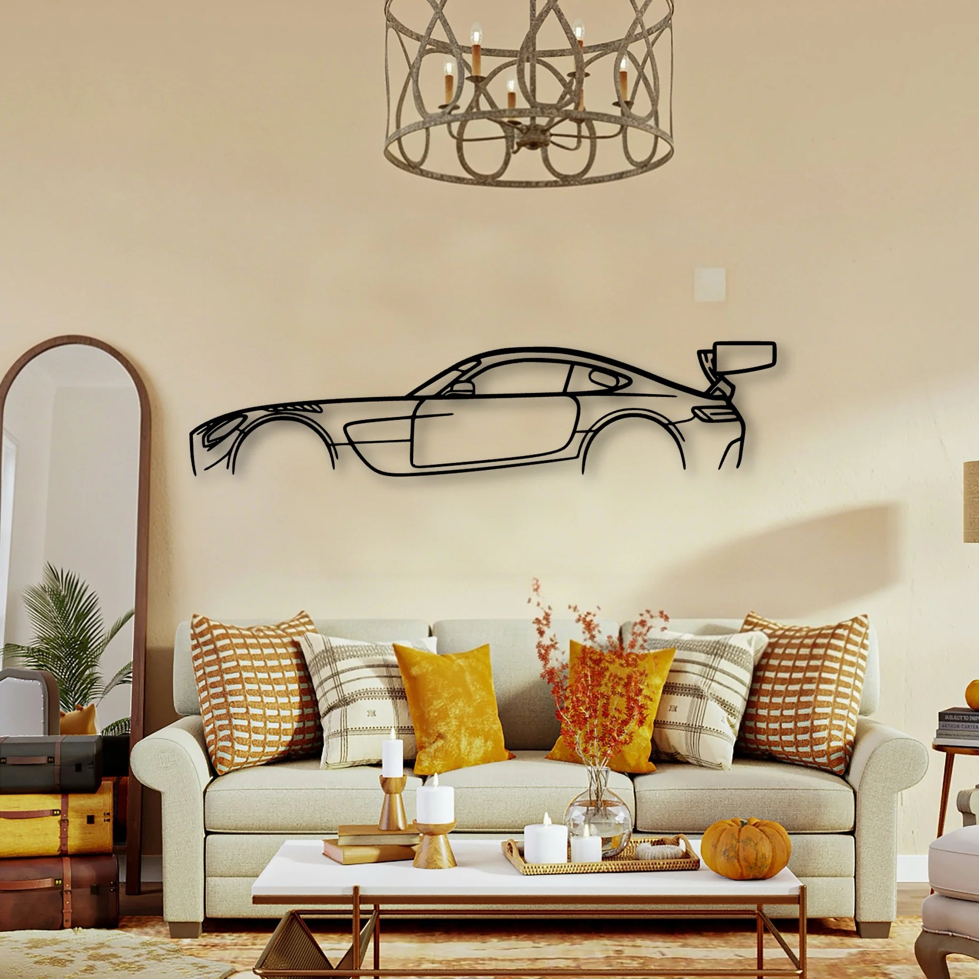Mercedes AMG GT3 Classic Silhouette Metal Wall Art - Tinvibe