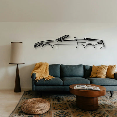 Mercedes S63 AMG Cabrio Classic Silhouette Metal Wall Art - Tinvibe
