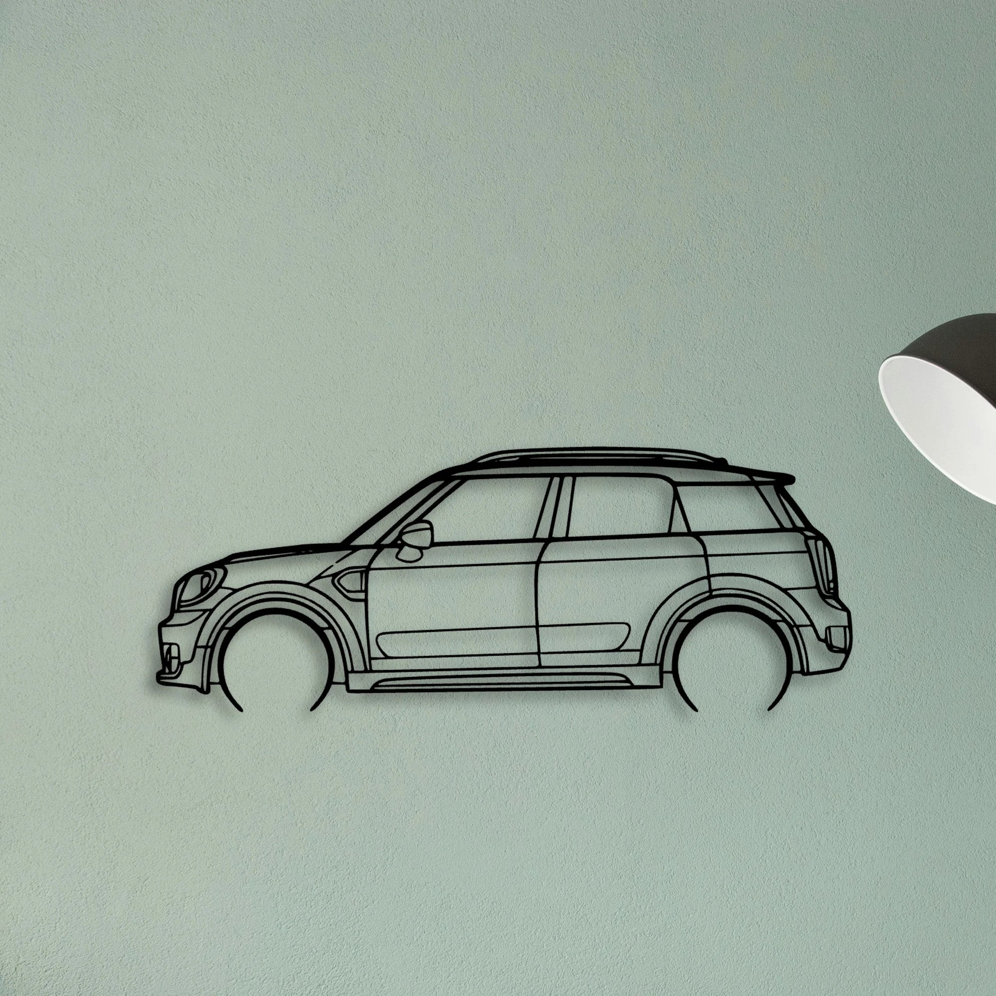 Mini Countryman 2018 Classic Silhouette Metal Wall Art - Tinvibe