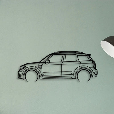 Mini Countryman 2018 Classic Silhouette Metal Wall Art - Tinvibe