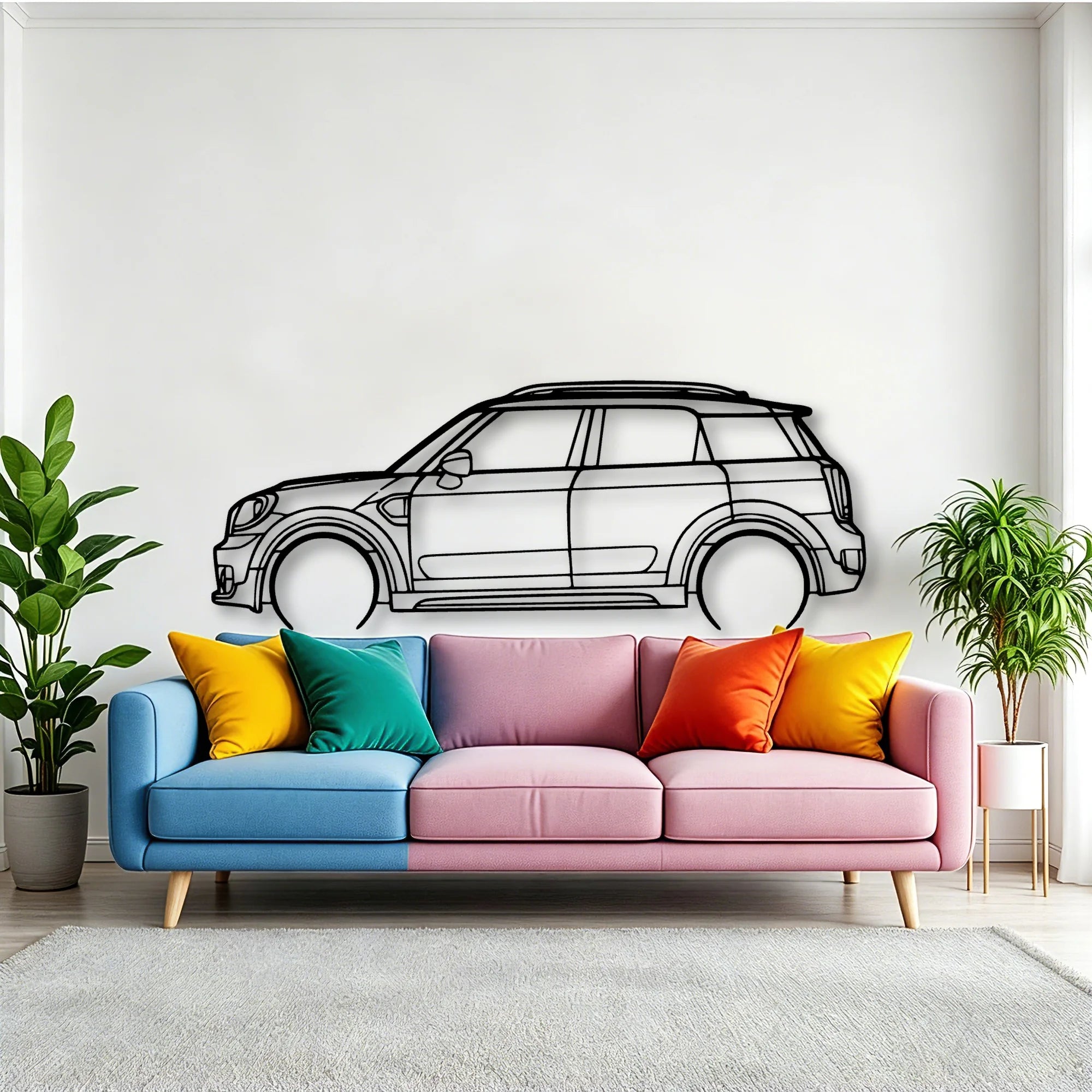Mini Countryman 2018 Classic Silhouette Metal Wall Art - Tinvibe
