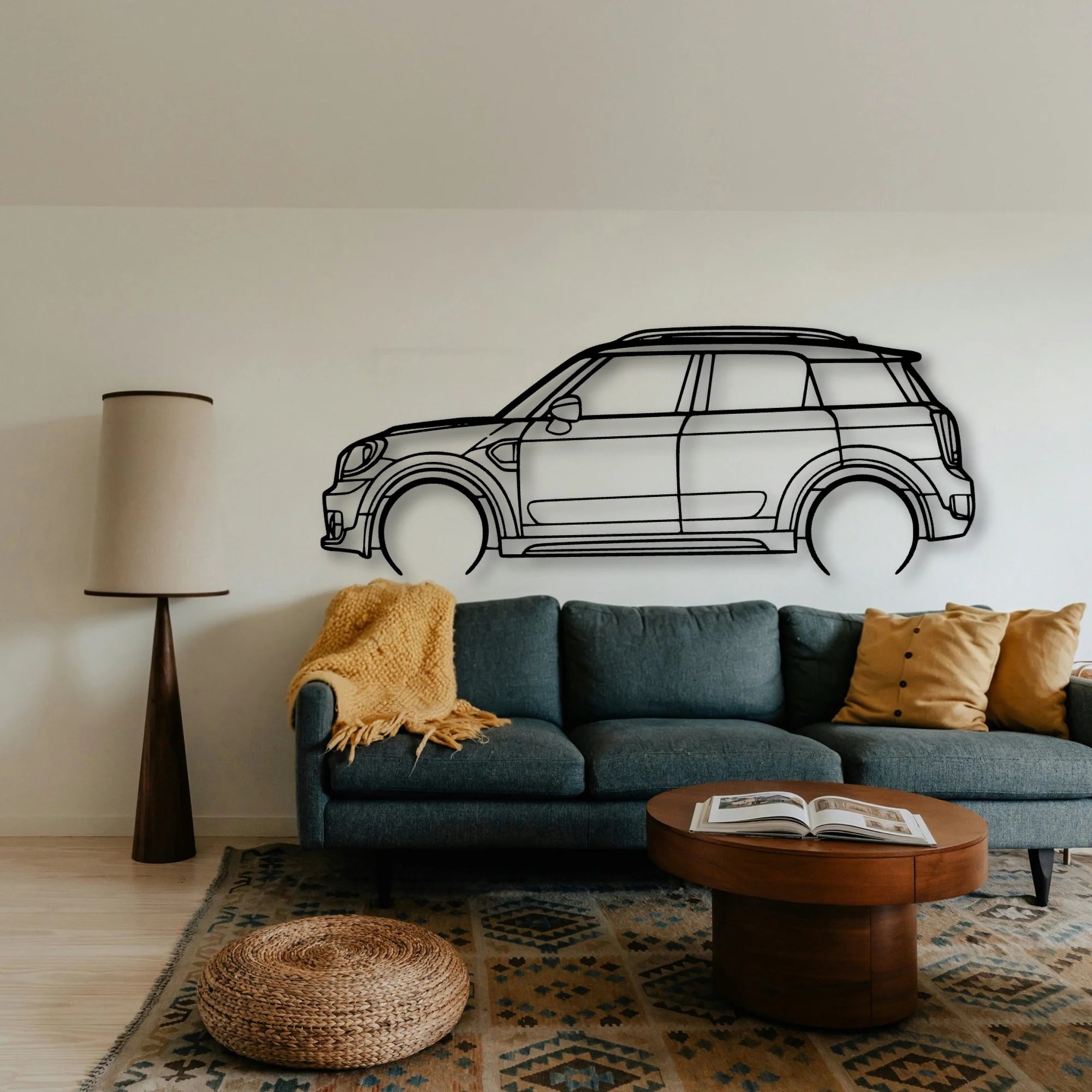 Mini Countryman 2018 Classic Silhouette Metal Wall Art - Tinvibe
