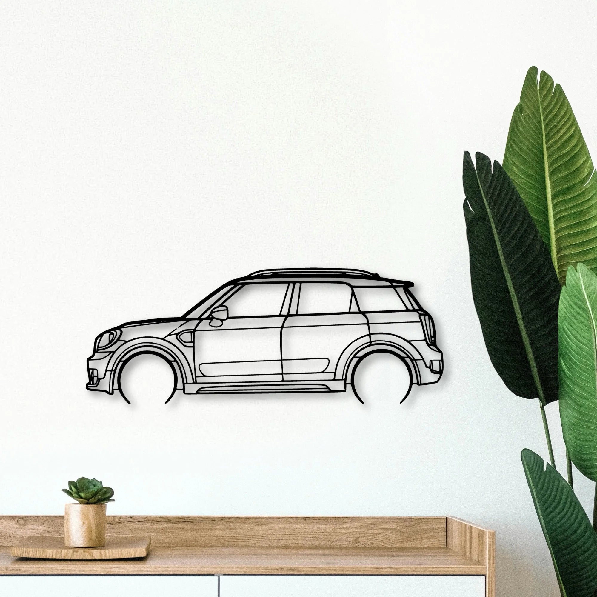 Mini Countryman 2018 Classic Silhouette Metal Wall Art - Tinvibe