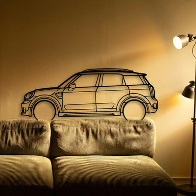 Mini Countryman 2018 Classic Silhouette Metal Wall Art - Tinvibe