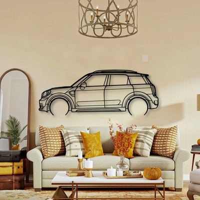 Mini Countryman 2018 Classic Silhouette Metal Wall Art - Tinvibe