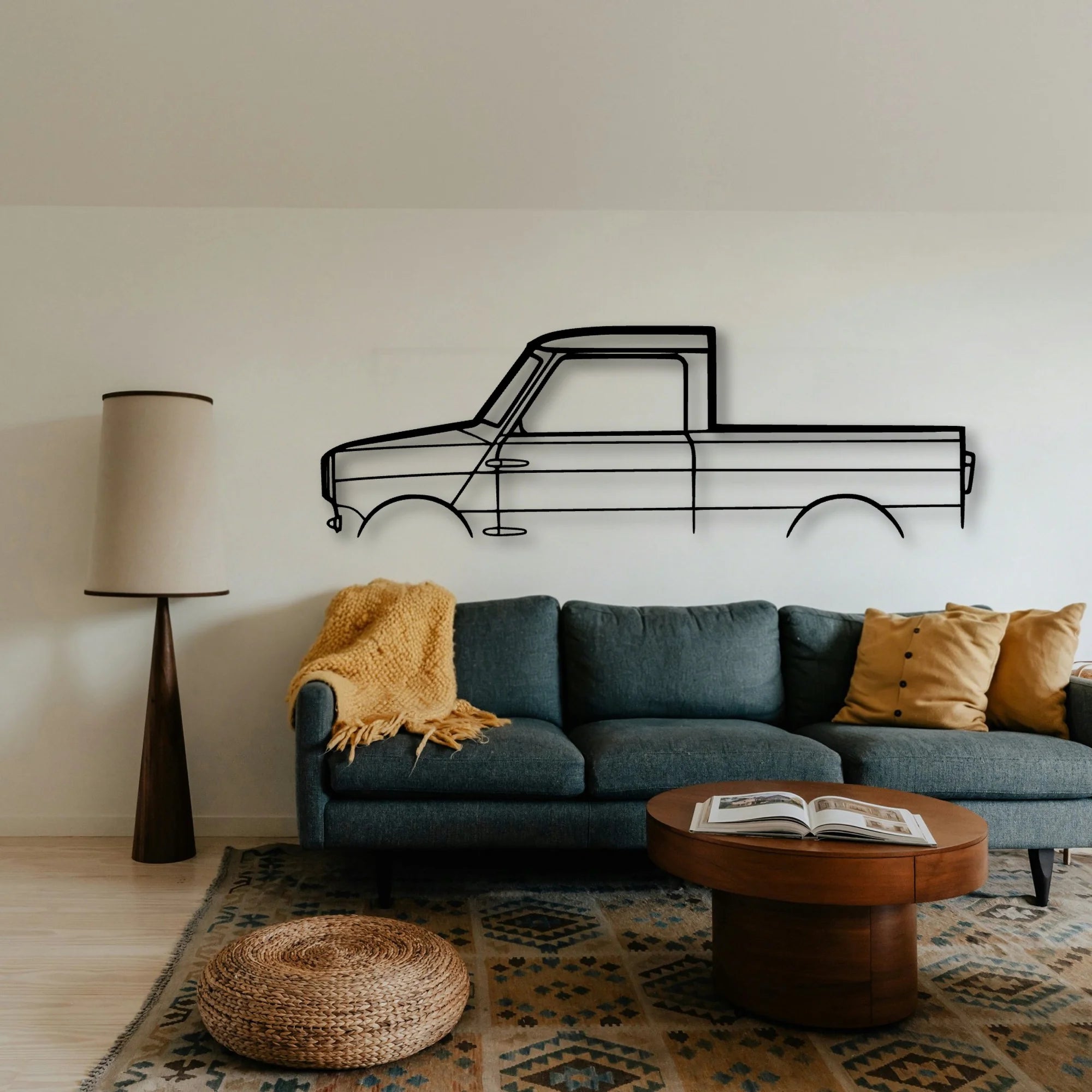Mini Pickup Classic Silhouette Metal Wall Art - Tinvibe