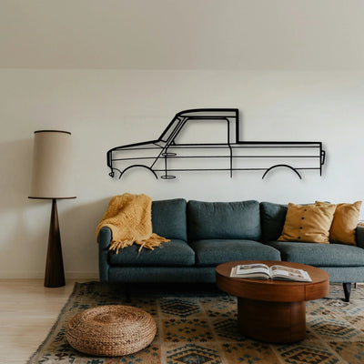 Mini Pickup Classic Silhouette Metal Wall Art - Tinvibe