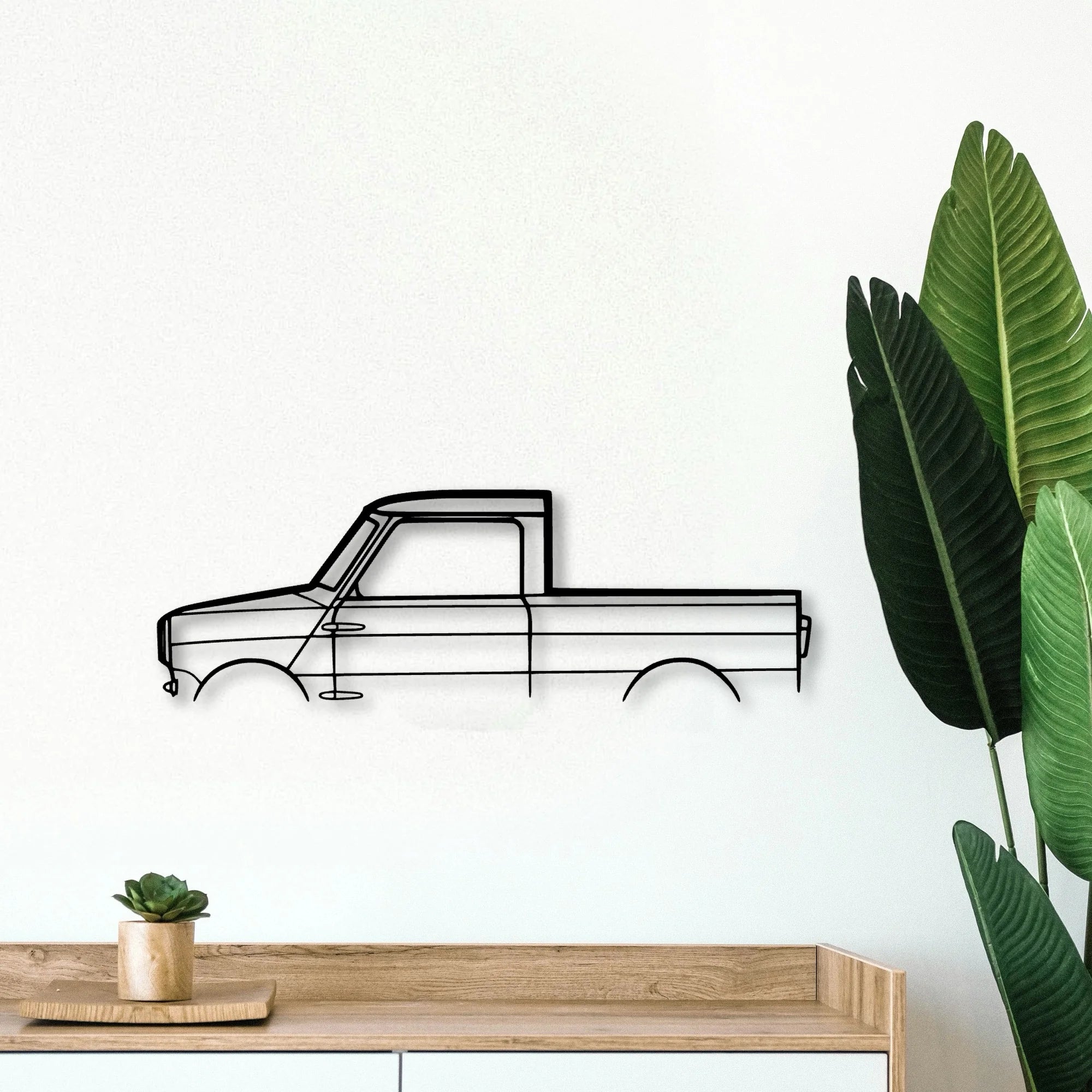 Mini Pickup Classic Silhouette Metal Wall Art - Tinvibe
