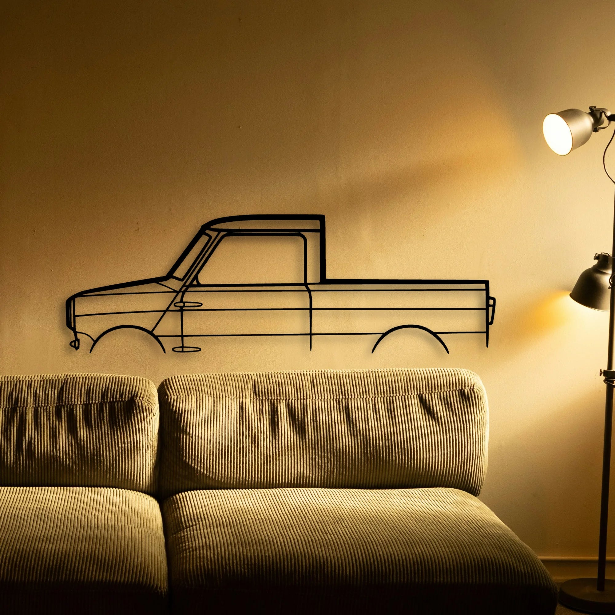 Mini Pickup Classic Silhouette Metal Wall Art - Tinvibe
