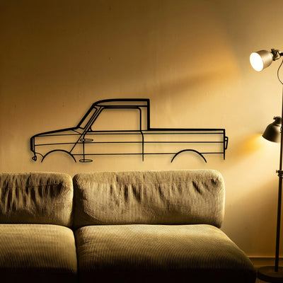 Mini Pickup Classic Silhouette Metal Wall Art - Tinvibe