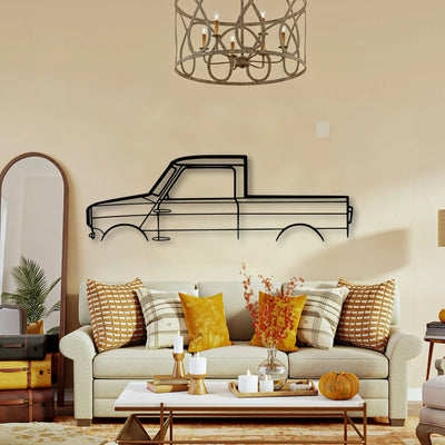 Mini Pickup Classic Silhouette Metal Wall Art - Tinvibe
